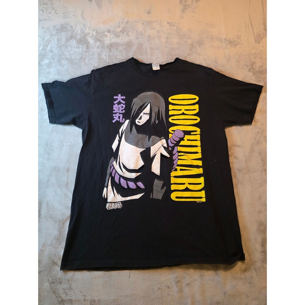 Vintage 2002 Naruto Orochimaru T Shirt Mens Medium Black Anime Y2K Graphic Tee